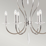 Люстра цвета никель с 6-ю лампами и стеклянными подвесками Elstead Lighting варинант исполнения - 5 | Loft Concept в Воронеже