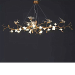 Люстра в виде золотой ветки с цветами и птичками Marvelous Garden варинант исполнения - 7 | Loft Concept в Воронеже