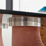 Обеденный стол со стеклянной столешницей и розовыми ножками с тканевой обивкой Wrigley варинант исполнения - 3 | Loft Concept в Воронеже