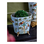 Кашпо из голубого фарфора с бронзовыми элементами Blue Garden варинант исполнения - 4 | Loft Concept в Воронеже