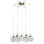 Люстра с 7-ю плафонами из прозрачного стекла в форме шара Orb Cascade  варинант исполнения - 4 | Loft Concept в Воронеже