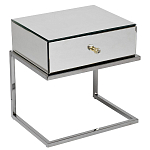 Тумбочка зеркальная с ящиком Mirror Chrome Cabinet варинант исполнения - 1 | Loft Concept в Воронеже