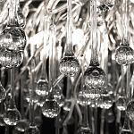 Люстра подвесная с прозрачными стеклянными подвесками в форме капель Диаметр 60 см Droplet Chandelier варинант исполнения - 17 | Loft Concept в Воронеже