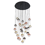 Люстра каскадная с черным круглым основанием 27 подвесов Celestial Waltz варинант исполнения - 1 | Loft Concept в Воронеже