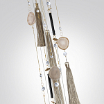 Люстра подвесная с 8-ю шарообразными плафонами из белого стекла с подвесками из камня и кисточками Agatelle варинант исполнения - 7 | Loft Concept в Воронеже