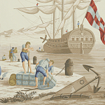 Обои ручная роспись Views of Italy Azure on Sepia варинант исполнения - 1 | Loft Concept в Воронеже