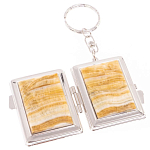 Зеркало брелок складное двухстороннее из натурального камня Оникс Silver Stone Mirrors варинант исполнения - 2 | Loft Concept в Воронеже