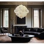 Люстра с овальными подвесками из натурального камня Spatial Composition варинант исполнения - 7 | Loft Concept в Воронеже