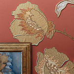 Обои с вышивкой ручной работы Deco Flowers Original colourway on wool sateen варинант исполнения - 2 | Loft Concept в Воронеже