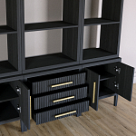 Модульный стеллаж Primo из трех составных элементов Черный дуб варинант исполнения - 5 | Loft Concept в Воронеже