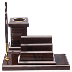 Настольный письменный набор из природного камня обсидиана с декором в виде орла Golden Eagle варинант исполнения - 5 | Loft Concept в Воронеже