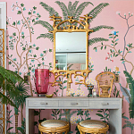 Обои ручная роспись Amazonia Florence Pink dyed silk варинант исполнения - 4 | Loft Concept в Воронеже