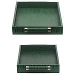 Комплект из двух прямоугольных подносов зеленого цвета Serpent варинант исполнения - 3 | Loft Concept в Воронеже