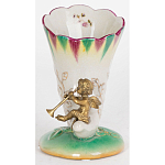 Ваза из фарфора с бронзовой фигуркой ангела Eden Garden porcelain and bronze варинант исполнения - 1 | Loft Concept в Воронеже