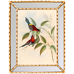 Постер с изображением птиц и цветов в зеркальной раме Blooming Birds Poster варинант исполнения - 3 | Loft Concept в Воронеже