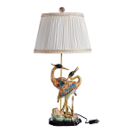 Настольная лампа с абажуром и основанием в виде двух цапель Porcelain Heron Lamp варинант исполнения - 1 | Loft Concept в Воронеже