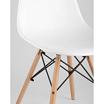 Пластиковый стул на ножках из массива бука Eames White  варинант исполнения - 2 | Loft Concept в Воронеже