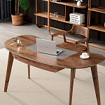 Стол рабочий округлой формы с ящиком  Working Moonnut Table варинант исполнения - 2 | Loft Concept в Воронеже