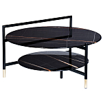 Стол журнальный круглый черный с полкой Inherence варинант исполнения - 1 | Loft Concept в Воронеже