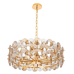 Люстра круглая золотого цвета с круглыми хрустальным элементами Solyria варинант исполнения - 3 | Loft Concept в Воронеже