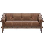 Трехместный диван Duncan винтажная коричневая кожа варинант исполнения - 1 | Loft Concept в Воронеже