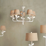 Люстра с белым каркасом и тканевыми абажурами Natural Stems варинант исполнения - 4 | Loft Concept в Воронеже