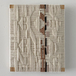 Текстильное панно ручной работы из хлопкового шнура wall panel line beige варинант исполнения - 1 | Loft Concept в Воронеже