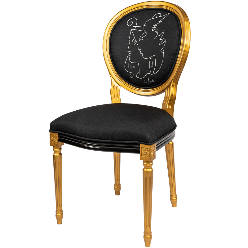 Стул White Silhouette Orpheus Stool Черный Золотой Стул White Silhouette Orpheus Stool Черный Золотой в Воронеже | Loft Concept