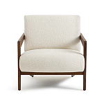 Кресло с обивкой из белого букле Armchair White Boucle варинант исполнения - 4 | Loft Concept в Воронеже