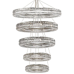 Многоярусная Люстра Elizabeth Хром Вертикальная композиция из пяти хрустальных светильников варинант исполнения - 1 | Loft Concept в Воронеже