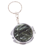 Зеркало брелок карманное двухстороннее из натурального камня Серафинит Stone Mirrors варинант исполнения - 5 | Loft Concept в Воронеже