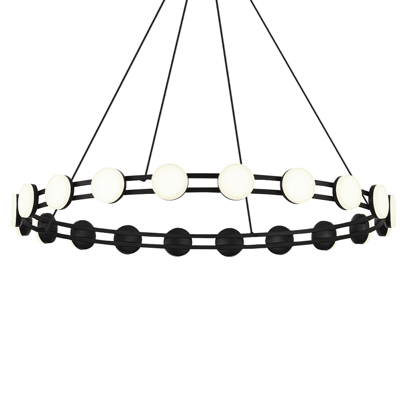 Люстра кольцевая с круглыми светодиодными источниками света Maxine Light Черный Золотой Белый в Воронеже | Loft Concept 