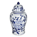 Ваза с крышкой и синим цветочным узором Blue & White Ornament  варинант исполнения - 1 | Loft Concept в Воронеже