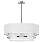 Потолочный светильник с двухслойным белым текстильным абажуром Hinkley варинант исполнения - 9 | Loft Concept в Воронеже