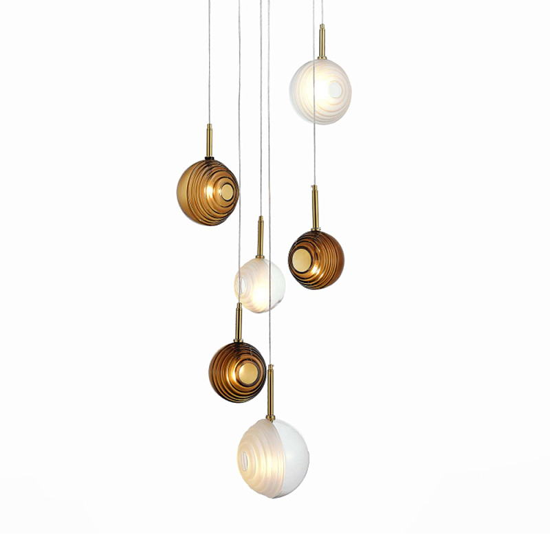 Люстра светодиодная с сферическими стеклянными плафонами Splatter  в Воронеже | Loft Concept 