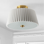 Потолочный светильник с белым плиссированным абажуром Ganglion варинант исполнения - 3 | Loft Concept в Воронеже