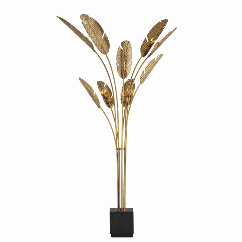 Торшер в виде пальмы Tropical Floor Lamp Черный Винтажная латунь Торшер в виде пальмы Tropical Floor Lamp Черный Винтажная латунь в Воронеже | Loft Concept