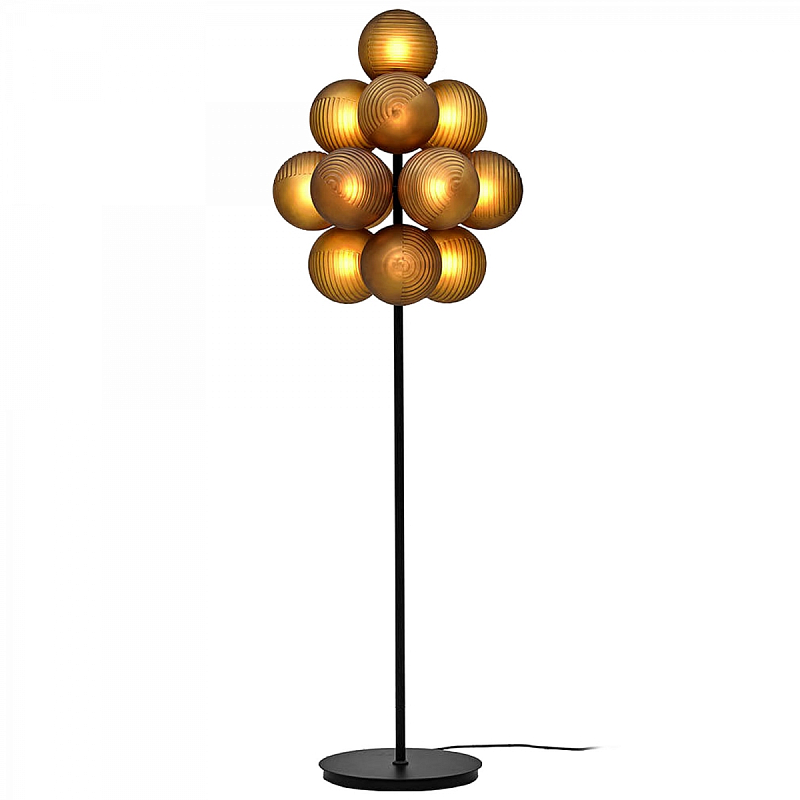 Торшер с круглыми плафонами Syridine Floor lamp Черный Янтарь (Amber) Торшер с круглыми плафонами Syridine Floor lamp Черный Янтарь (Amber) в Воронеже | Loft Concept