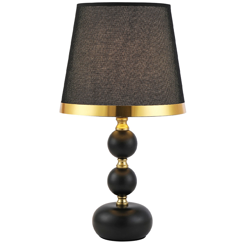 Настольная лампа с абажуром Altera Lampshade Black Gold Table Lamp Черный Золотой в Воронеже | Loft Concept 