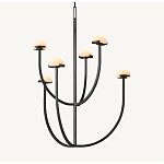 Люстрас 6-ю мраморными плафонами в форме купола Light Warm Light варинант исполнения - 7 | Loft Concept в Воронеже