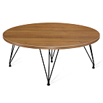 Стол журнальный c коричневой круглой столешницей на четырех черных ножках Charm Coffee Table варинант исполнения - 1 | Loft Concept в Воронеже