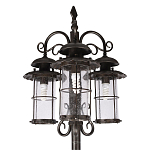 Уличный фонарь с тремя стеклянными плафонами и коваными элементами Elysian Lanterns варинант исполнения - 4 | Loft Concept в Воронеже