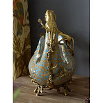 Чаша голубого цвета с оранментом и и бронзовыми фигурами леопардов Eden Garden варинант исполнения - 10 | Loft Concept в Воронеже