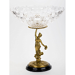 Чаша стеклянная прозрачная на бронзовой подставке с фигуркой девушки Eden Garden варинант исполнения - 3 | Loft Concept в Воронеже