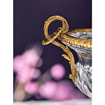 Чаша из прозрачного стекла с бронзовой подставкой и ручками Eden Garden варинант исполнения - 3 | Loft Concept в Воронеже