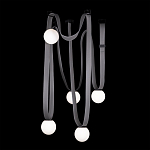 Подвесной светильник с серыми кожаными ремнями и белыми стеклянными плафонами в виде шаров Flos Wireline Lighting варинант исполнения - 6 | Loft Concept в Воронеже