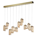 Подвесной светильник линейный с плафонами волнистой формы из фактурного стекла Big Wave варинант исполнения - 6 | Loft Concept в Воронеже