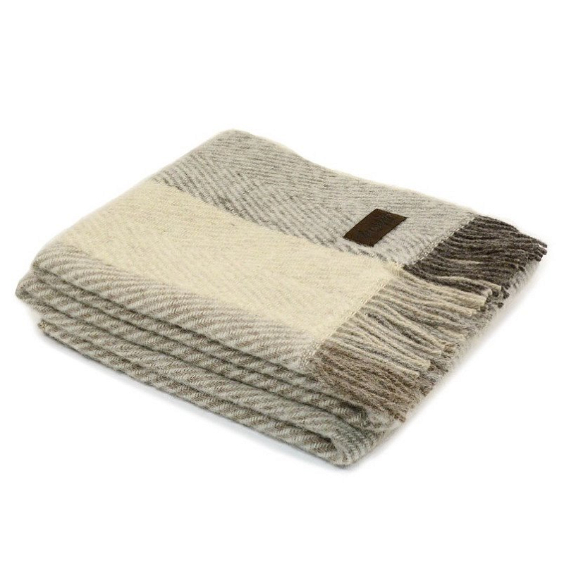 Плед VADSO SPINA 1001 Marzotto Бежево-серый в Воронеже | Loft Concept 