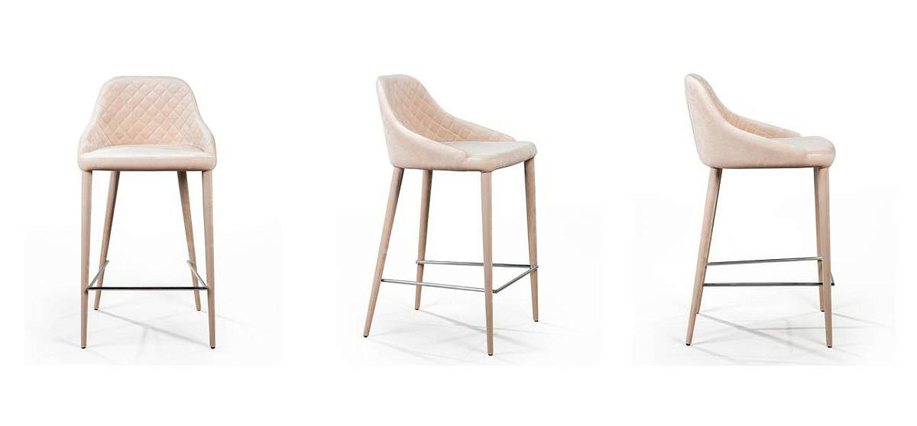 Стул Douglas Rhombus Bar stool Бежевый Велюр Стул Douglas Rhombus Bar stool Бежевый Велюр - Loft-Concept в Воронеже