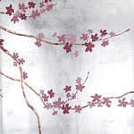 Обои ручная роспись Cherry Tree Special Colourway on Sterling Silver gilded paper варинант исполнения - 1 | Loft Concept в Воронеже